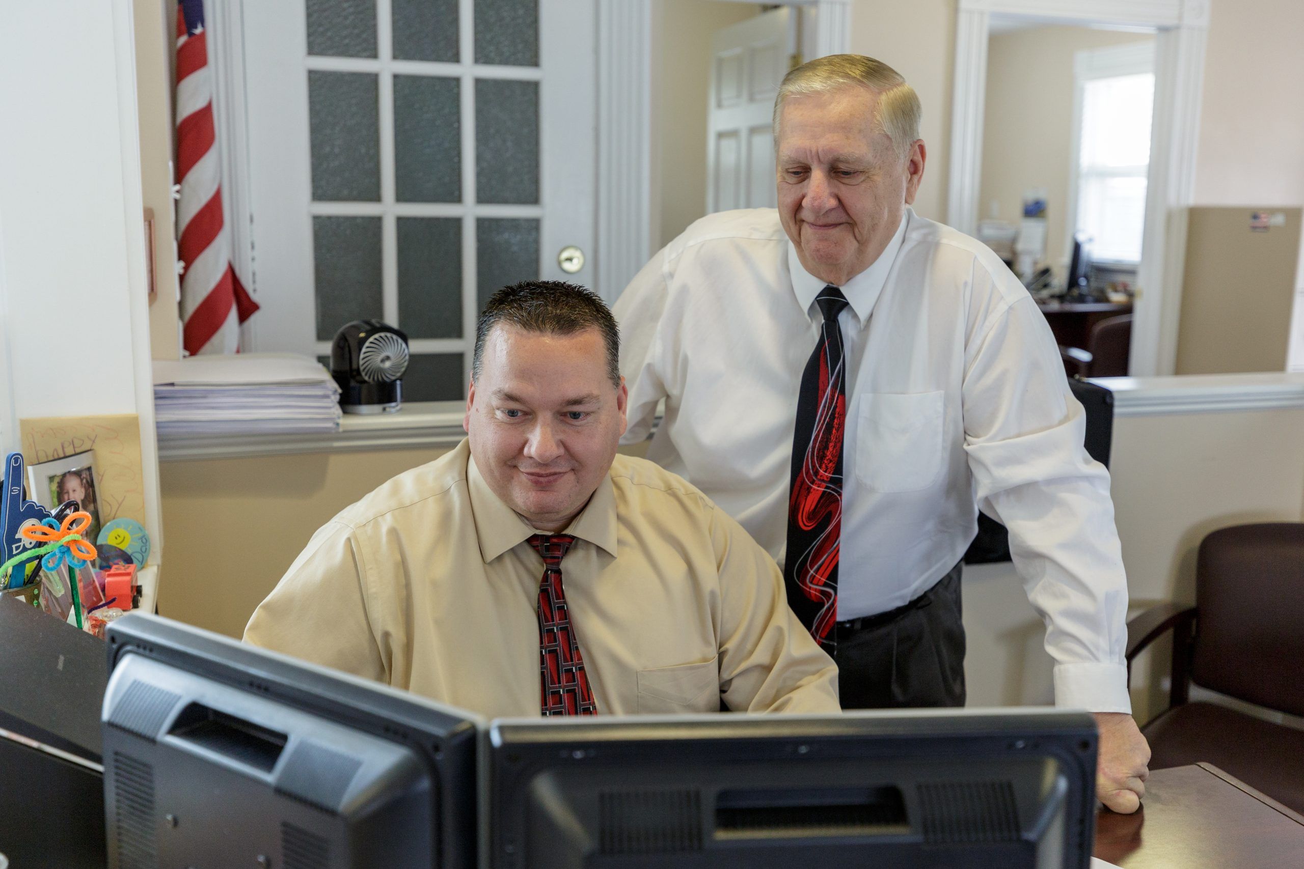 At work in the Jamesburg office